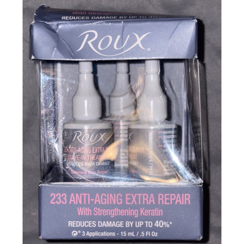 NEW‎ Roux 233 Anti-Aging Extra Repair Leave In Hair Treatment 3pk